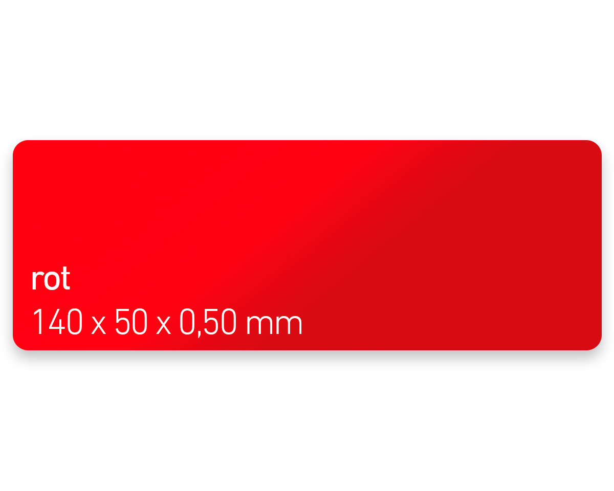 Plastikkarten, 140 x 50 x 0,50 mm, rot, 450 Karten pro Pack