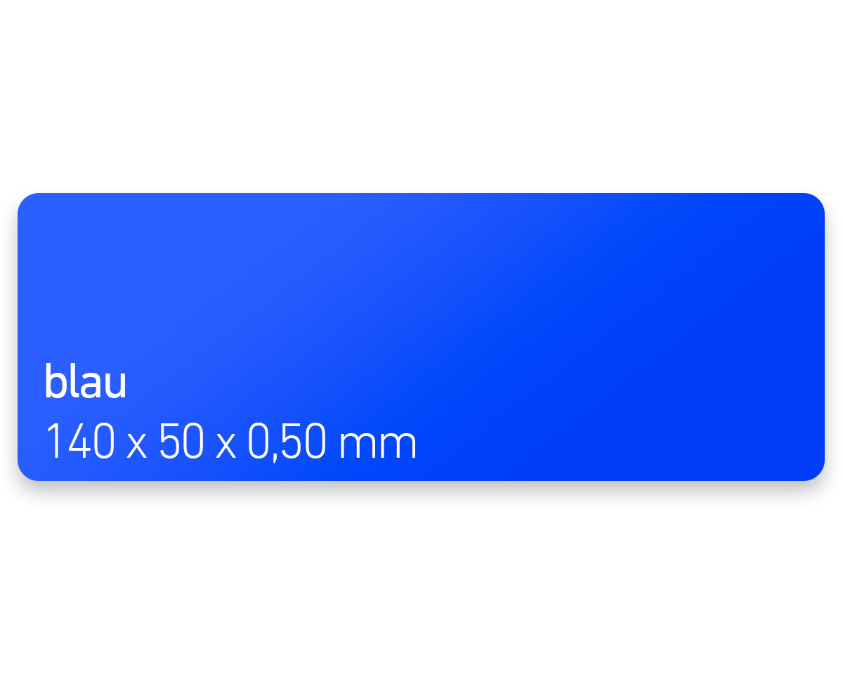 Plastikkarten, 140 x 50 x 0,50 mm, blau, 450 Karten pro Pack