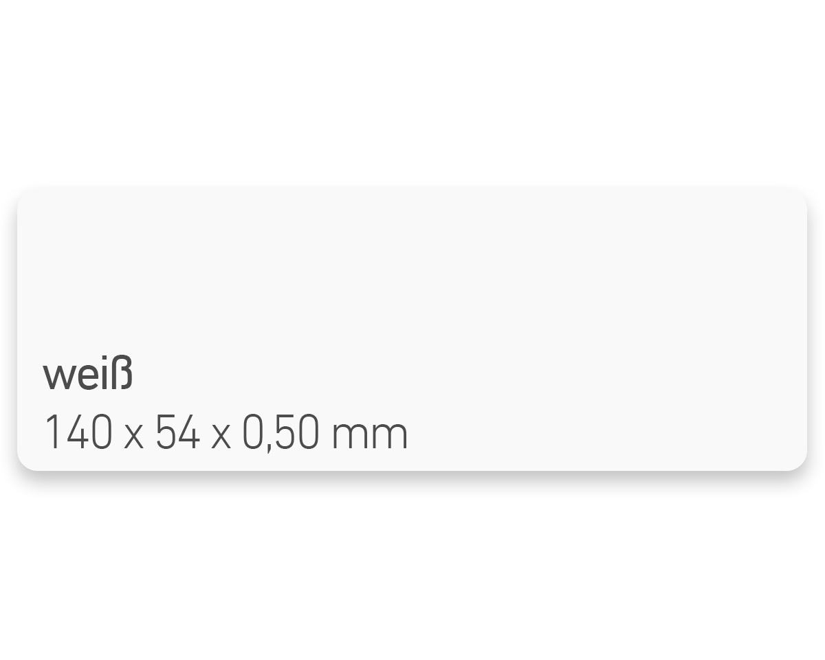 Plastikkarten, 140 x 54 x 0,50 mm, weiß, 450 Karten pro Pack