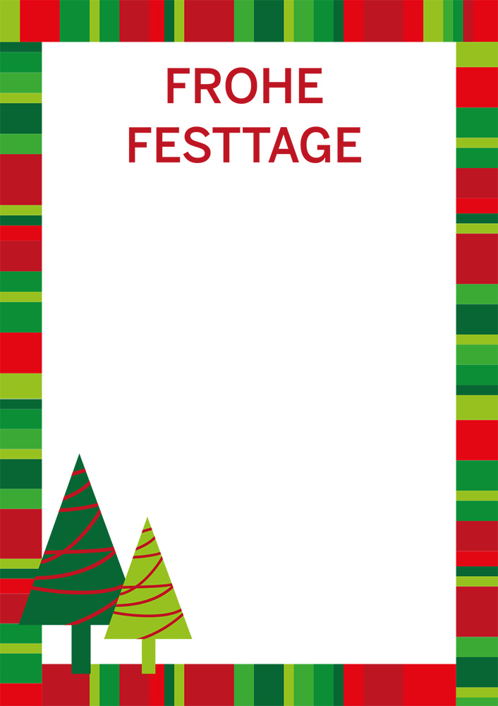 Plakat "Frohe Festtage", DIN A1, gestreift, 50 Plakate pro Pack