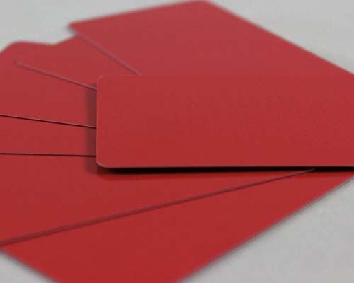 Plastikkarten, 140 x 50 x 0,50 mm, rot, 100 Karten pro Pack